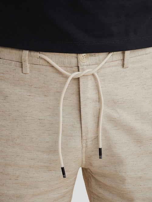 V11 short linen blend beige