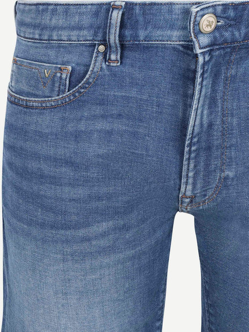 V40 rider denim short blauw