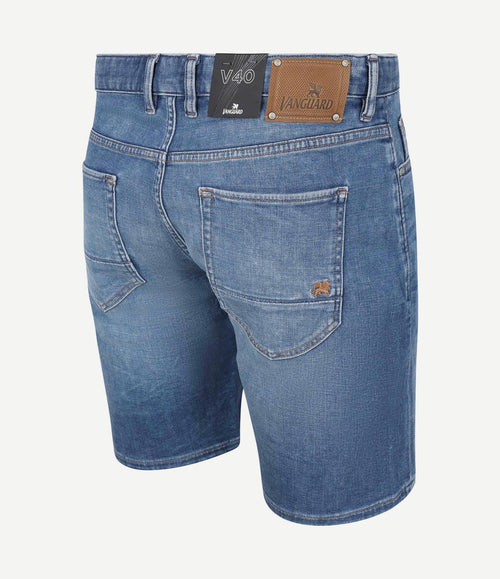 V40 rider denim short blauw
