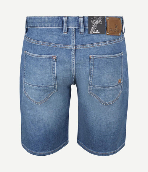 V40 rider denim short blauw