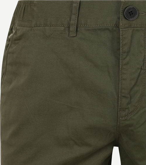 Vanguard v65 short fine twill donkergroen | Slim-fit