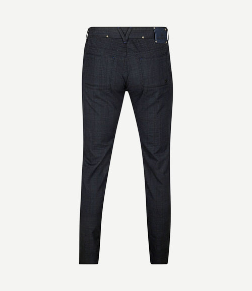 V7 rider broek ruit donkerblauw