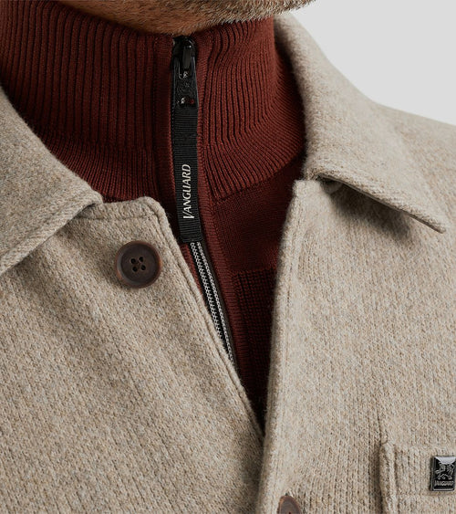 Overshirt button beige
