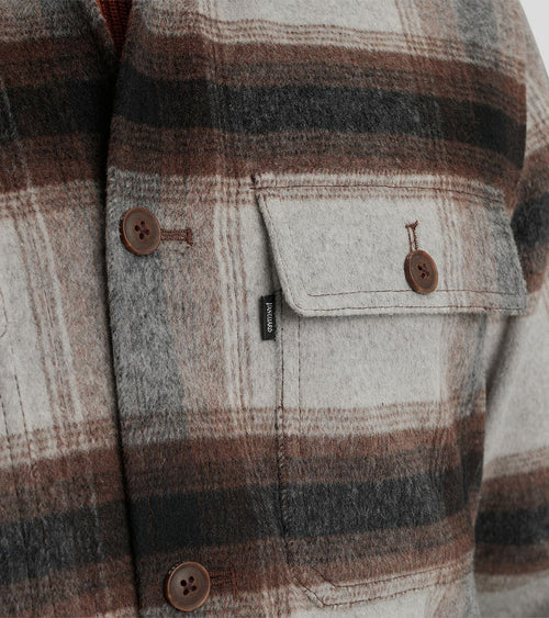 Overshirt brushed wolblend ruit grijs