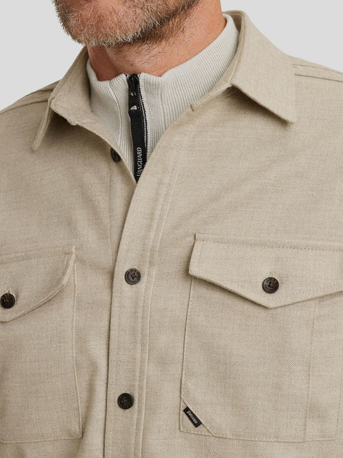 Vanguard overshirt brushed greige | Regular-fit