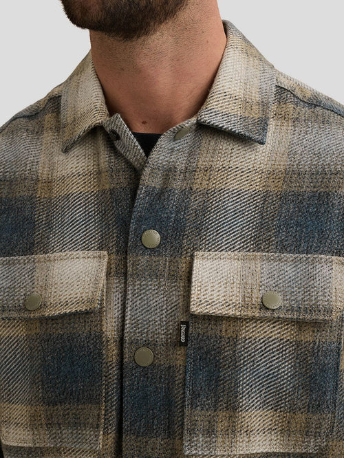 Overshirt brushed ruiten blauw