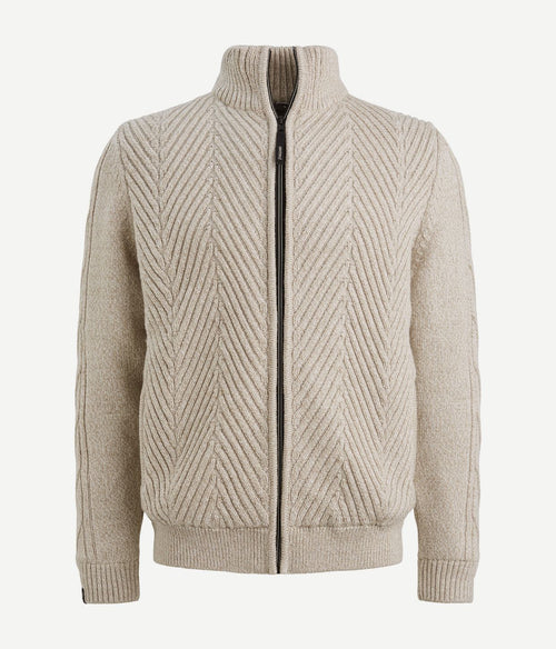 Vanguard vest structuur wol blend beige | Regular-fit