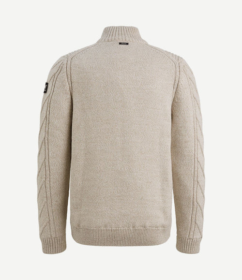 Vest structuur wol blend beige