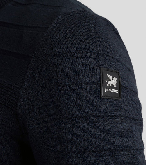 Vanguard vest zip mouliné donkerblauw | Regular-fit
