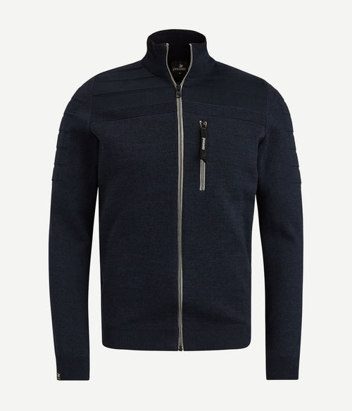 Vanguard vest zip mouliné donkerblauw | Regular-fit