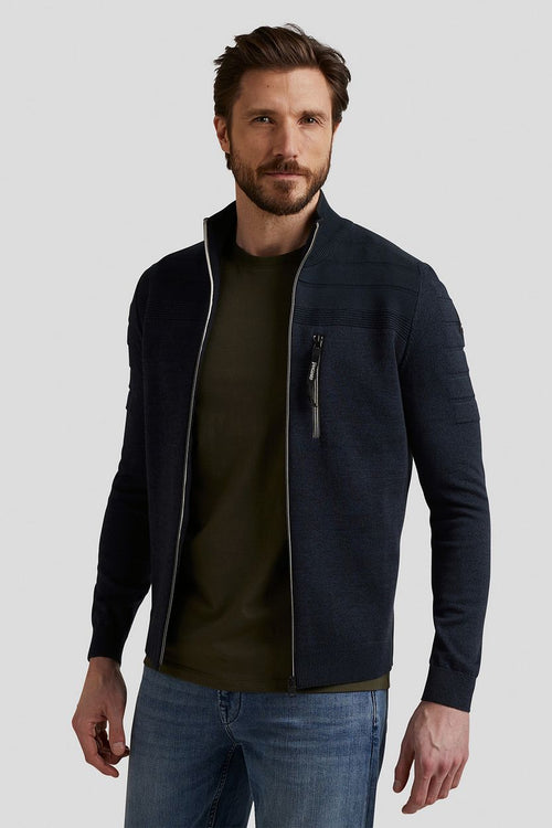 Vanguard vest zip mouliné donkerblauw | Regular-fit