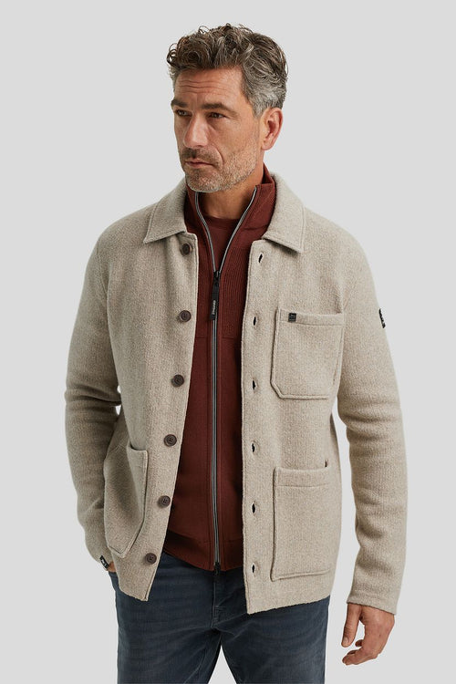 Overshirt button beige