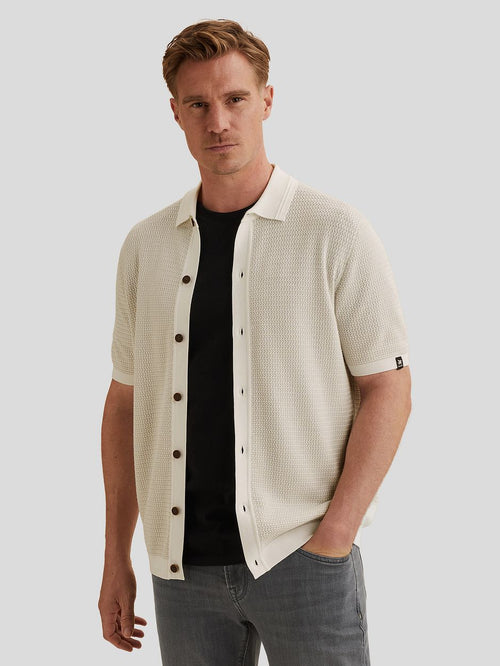 Short sleeve cardigan ecru