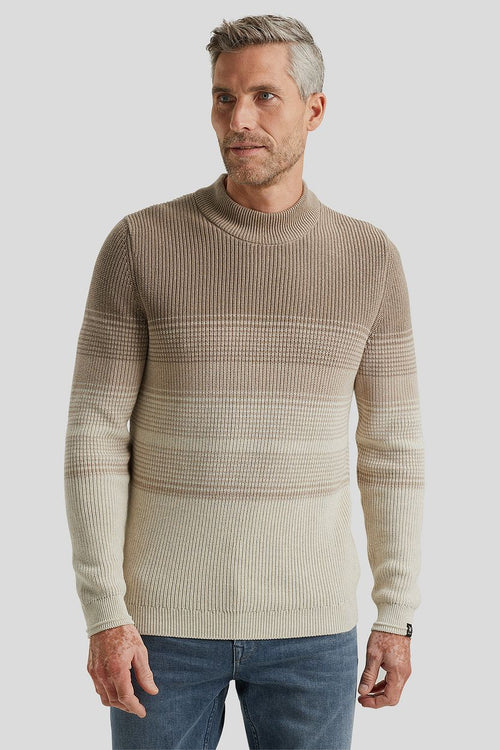 Trui knitted streep beige