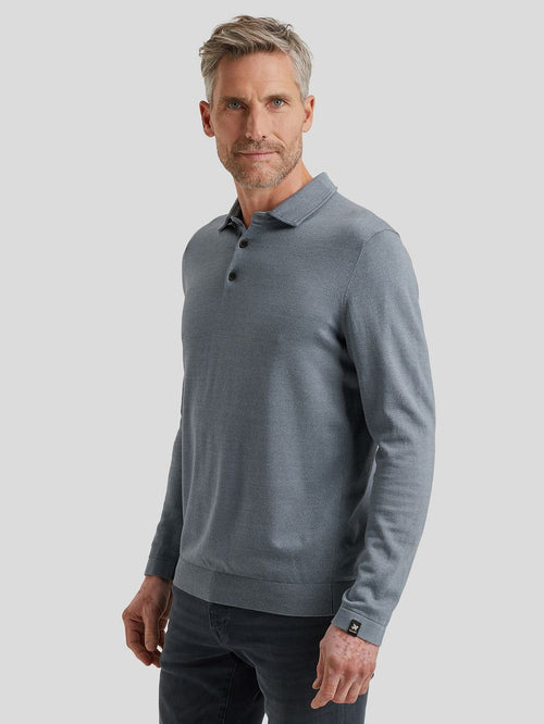 Longsleeve poloshirt blauw