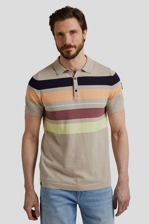 Knitted polo beige