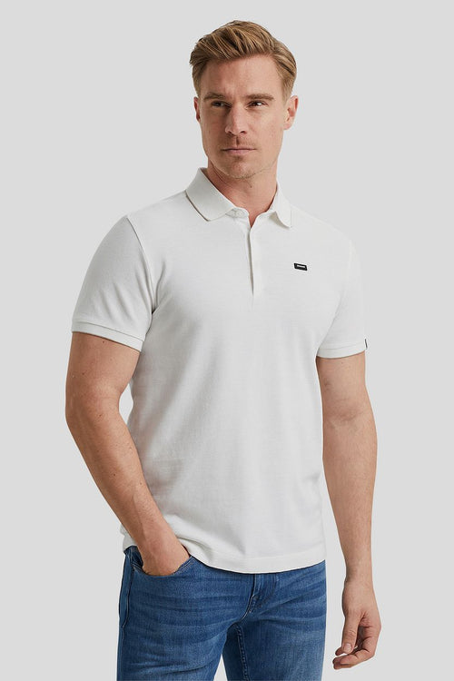 Knitted poloshirt ecru