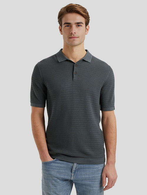 Poloshirt structuur dark slate