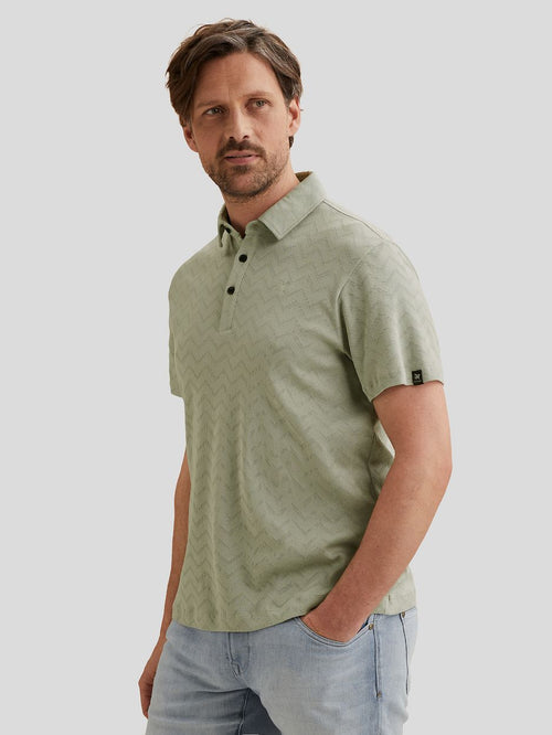 Poloshirt jacquard jersey groen