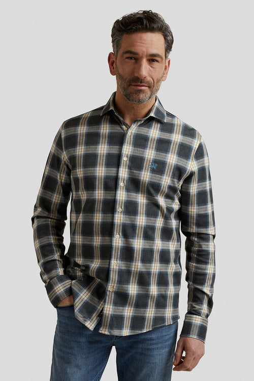 Overhemd ruit donkerblauw
