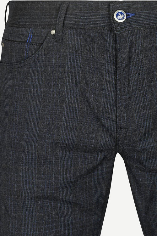 V7 rider broek ruit donkerblauw