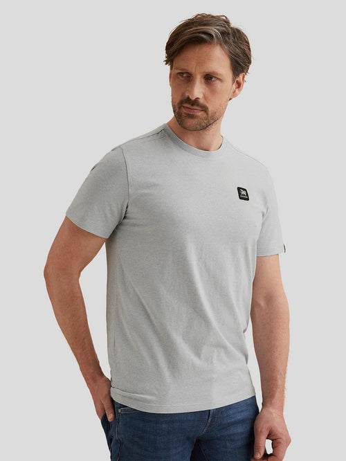 T-shirt logo melange lichtblauw