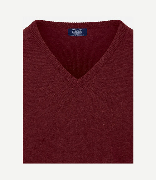 V-hals lamswol bordeaux