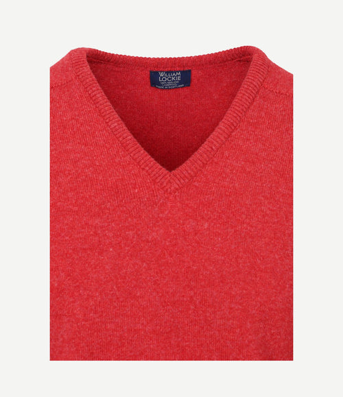 V-hals lamswol poppy melange