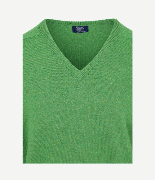 V-hals lamswol watercress