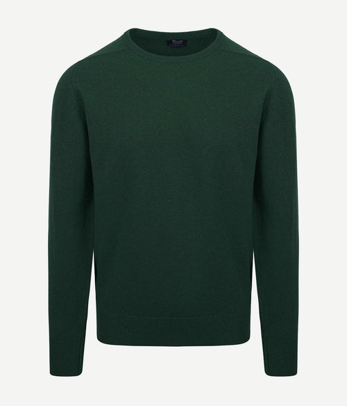 William Lockie pullover lamswol tartan donkergroen | Regular-fit