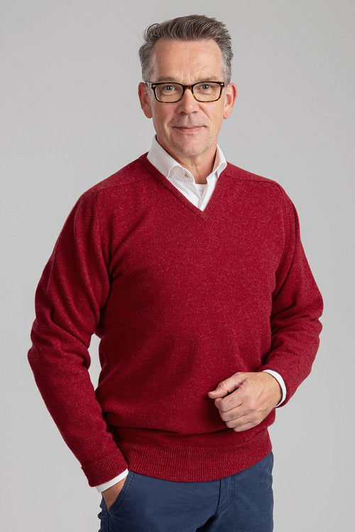 William Lockie pullover lamswol v poppy | Regular-fit