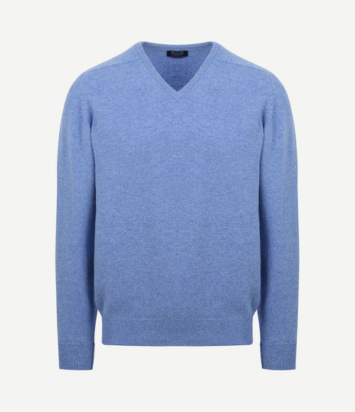 Pullover lamswol v surf mid blue