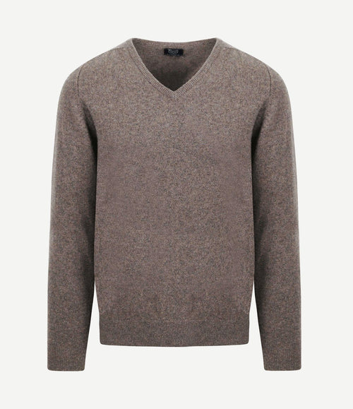 Pullover lamswol vole bruin grijs
