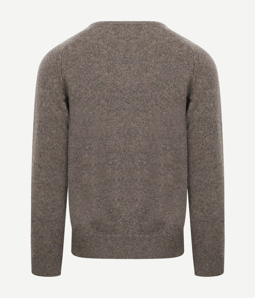 William Lockie pullover lamswol vole bruin grijs | Regular-fit