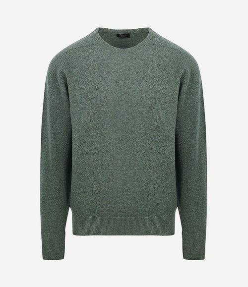 Pullover o-neck lambswool landscape groen