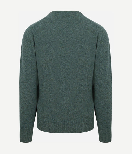William Lockie pullover wol moorland groen | Regular-fit