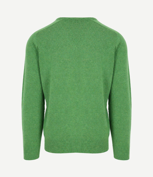 V-hals lamswol watercress