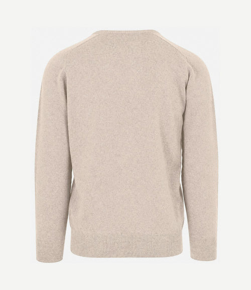 V-hals lamswol linen