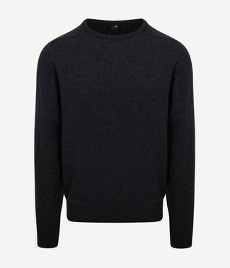 William Lockie trui lamswol charcoal antraciet | Regular-fit