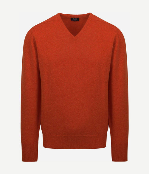 William Lockie v-neck lamswol ember | Regular-fit