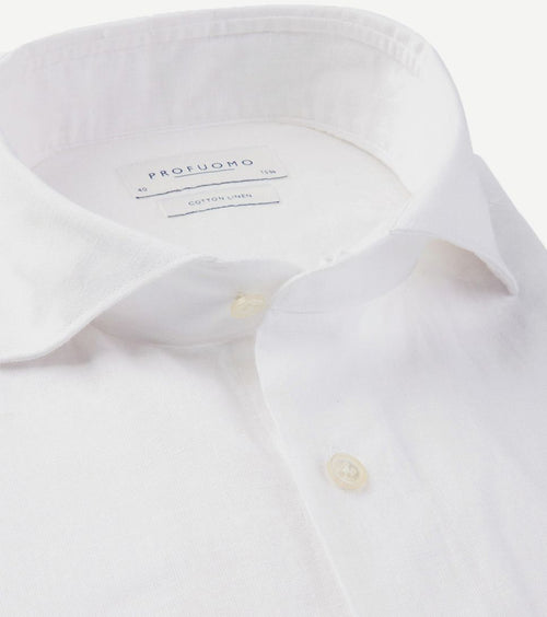 Profuomo linnen overhemd wit | Slim-fit