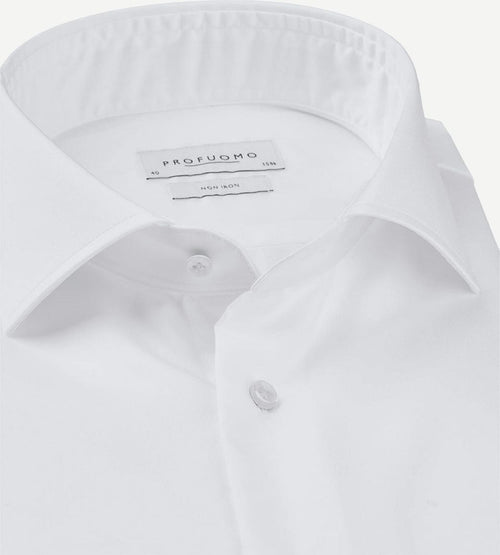 Shirt extra lange mouwen cutaway wit