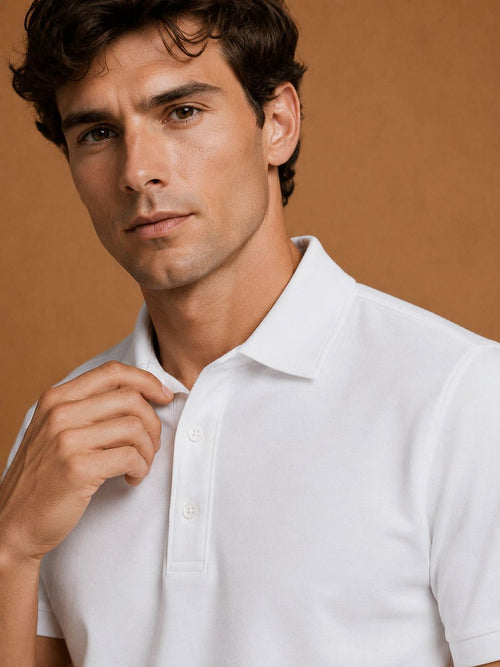 The James poloshirt wit
