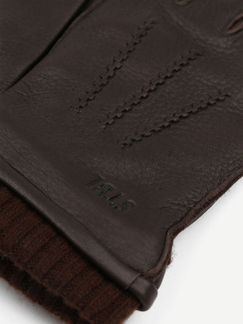 Suitable handschoen leer bruin