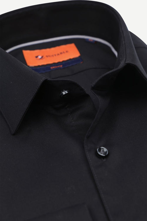 Twill overhemd zwart