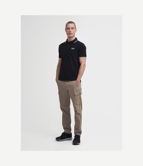 International piqué poloshirt evan tipped zwart