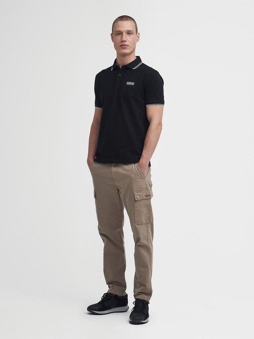 International piqué poloshirt evan tipped zwart