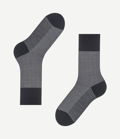 Airport herringstripe sok zwart