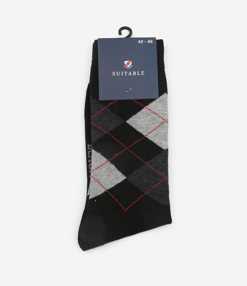 Sokken argyle zwart