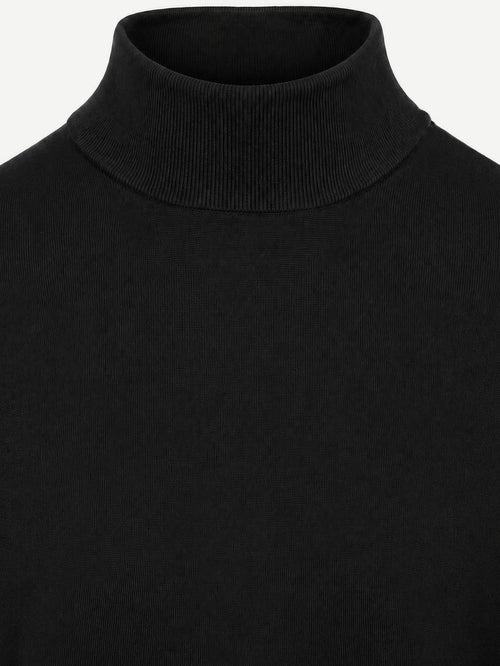 Compact cotton pullover turtle zwart